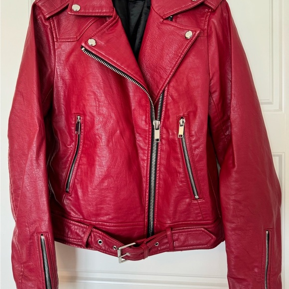 Zara Basic Women’s (Vintage) Leather Biker Jacket Size XS NWOT - Picture 7 of 8